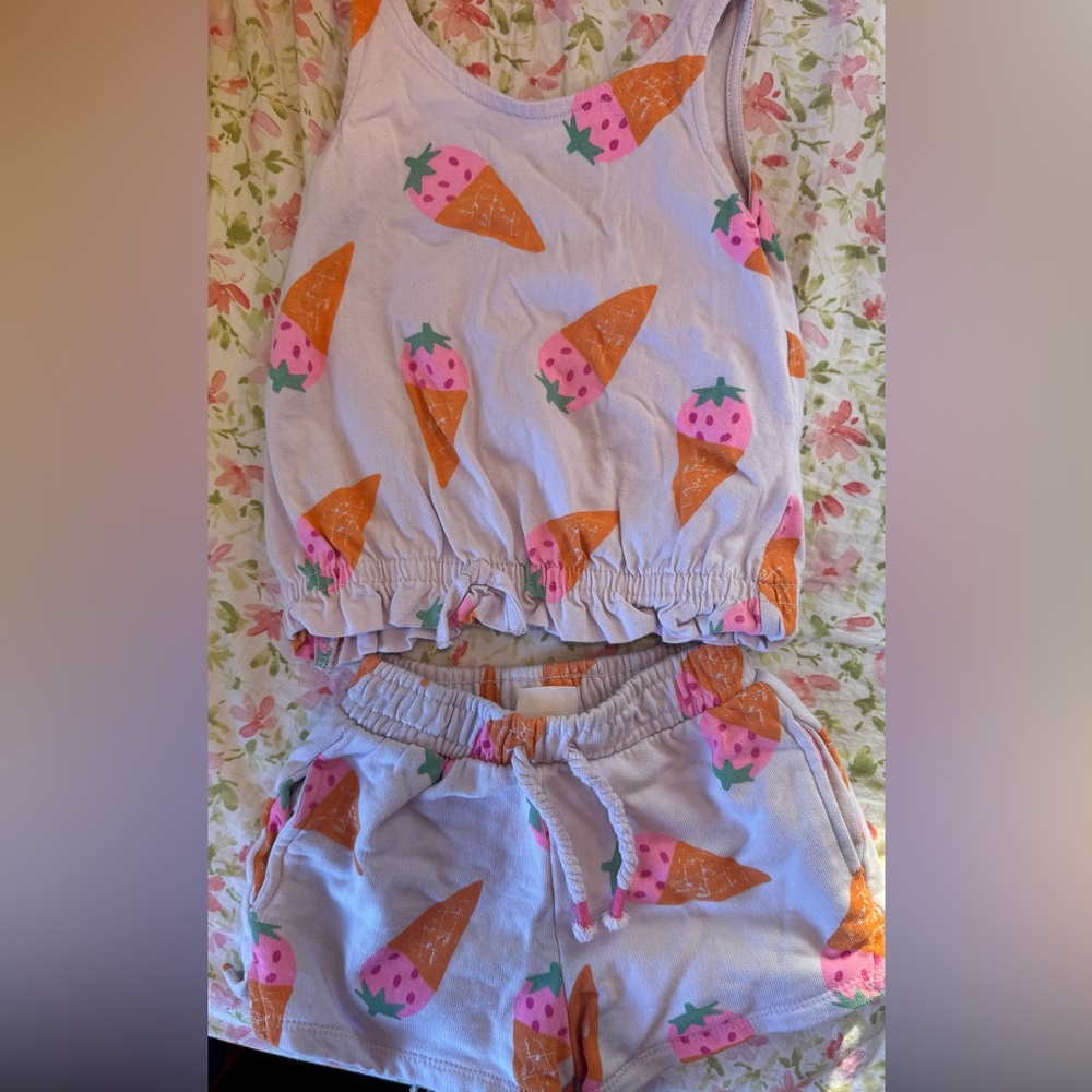 Zara Orange and White Kids Set